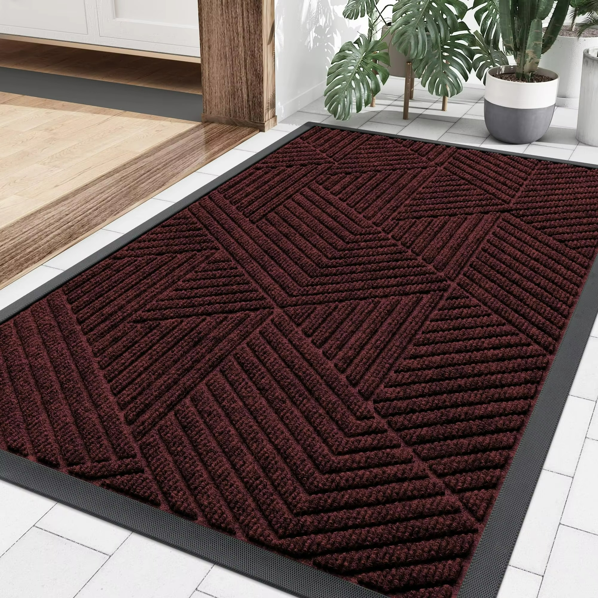 Gridlock Entry Mat – Heavy Duty Indoor Outdoor Door Mat Entryway Entrance Floor Rug Moisture Control