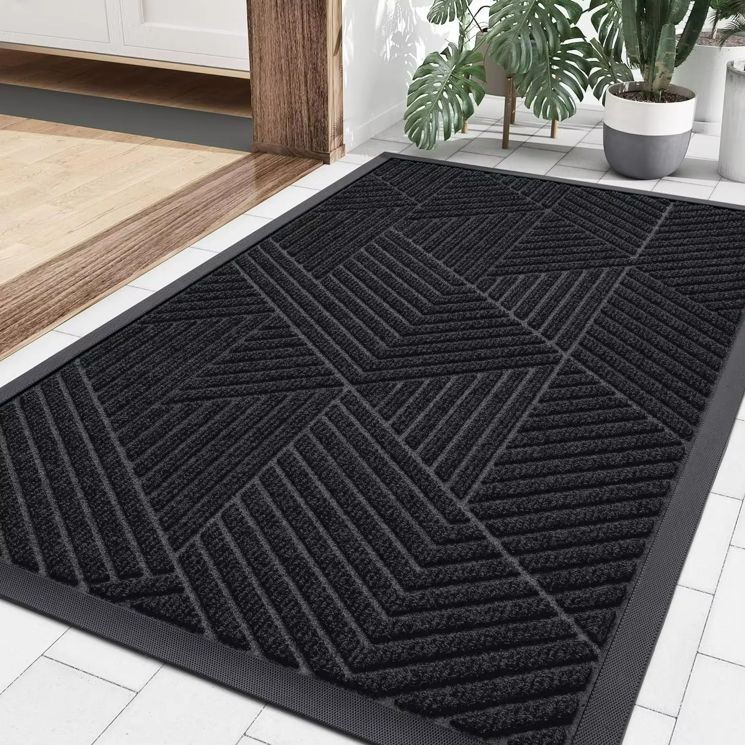 Gridlock Entry Mat – Heavy Duty Indoor Outdoor Door Mat Entryway Entrance Floor Rug Moisture Control