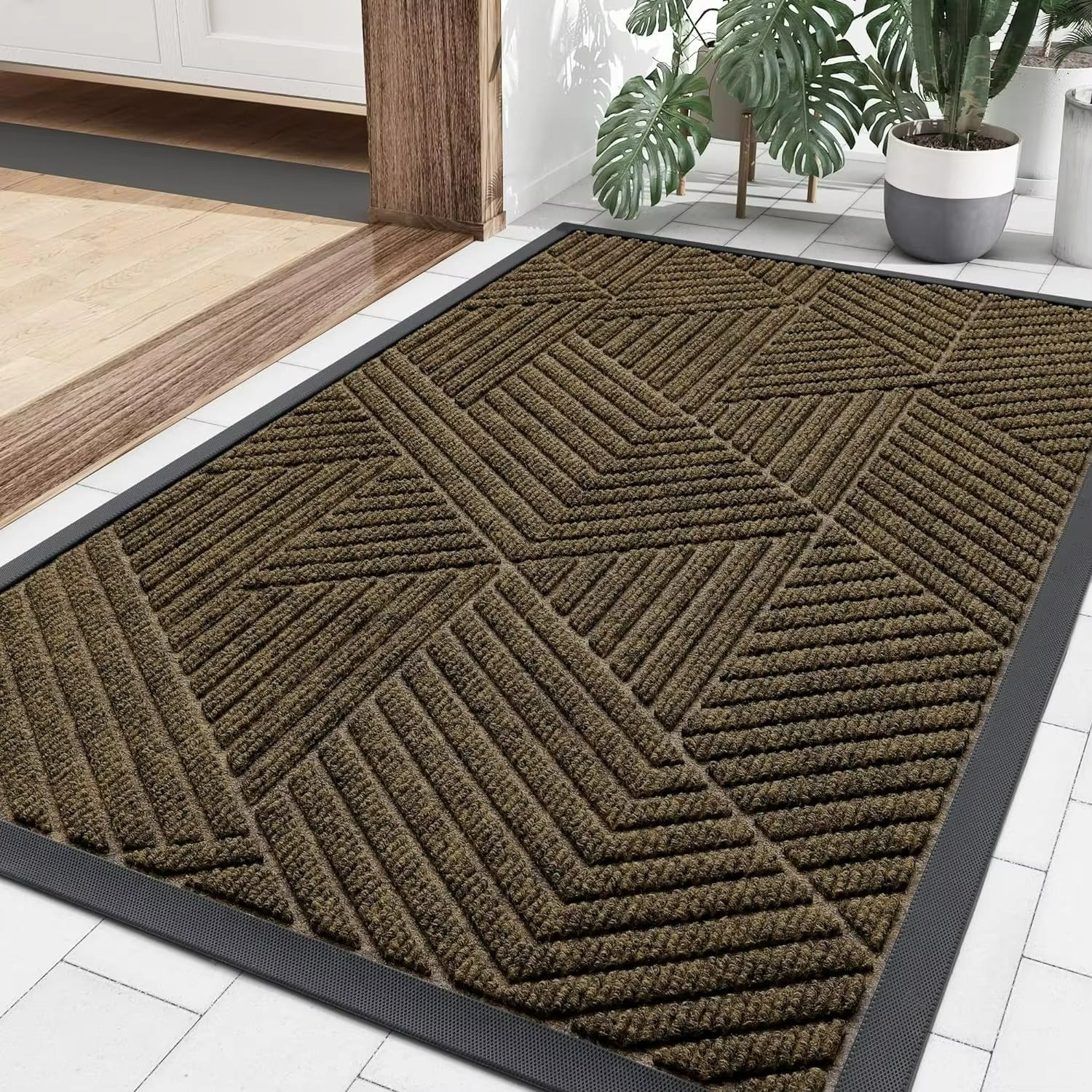 Gridlock Entry Mat – Heavy Duty Indoor Outdoor Door Mat Entryway Entrance Floor Rug Moisture Control