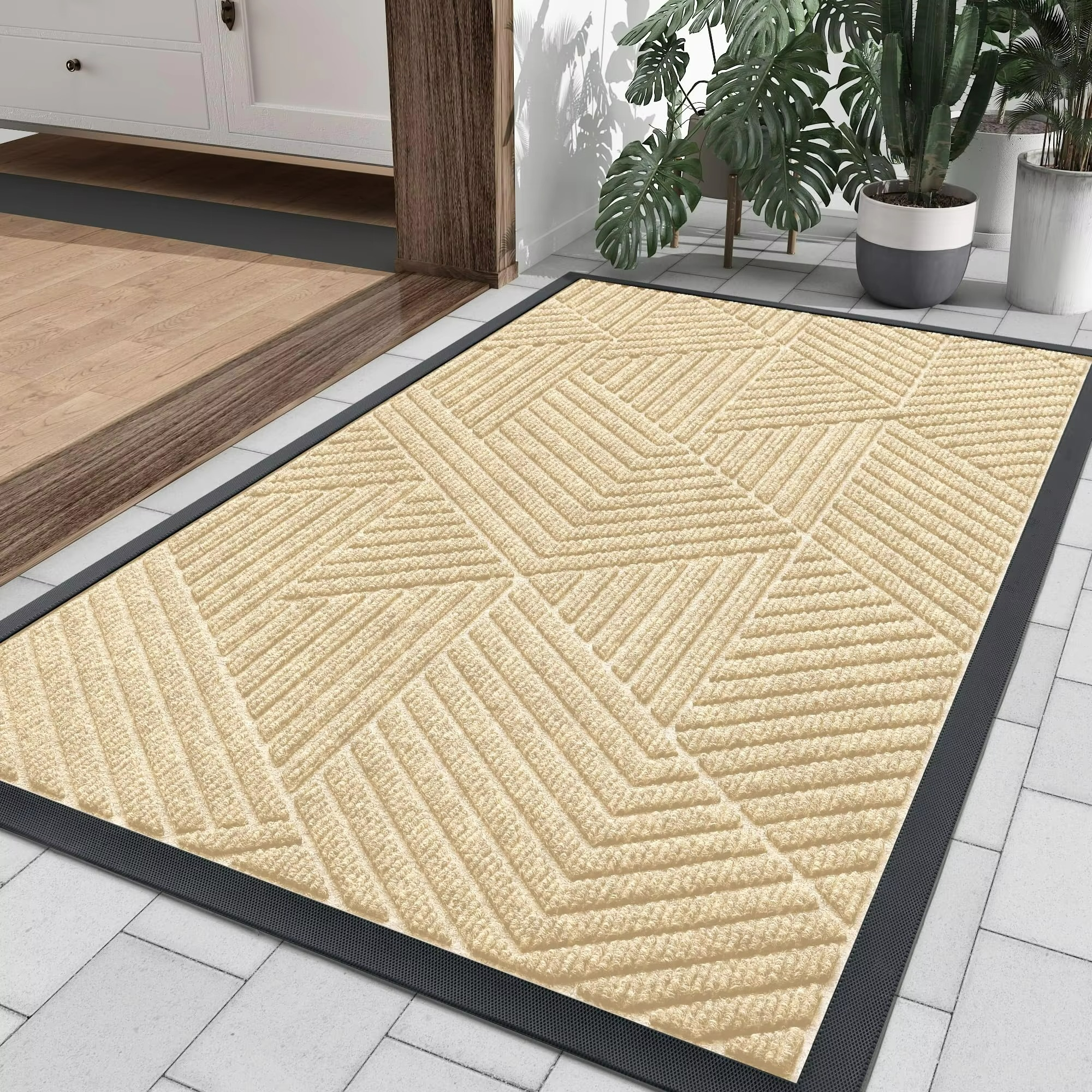 Gridlock Entry Mat – Heavy Duty Indoor Outdoor Door Mat Entryway Entrance Floor Rug Moisture Control