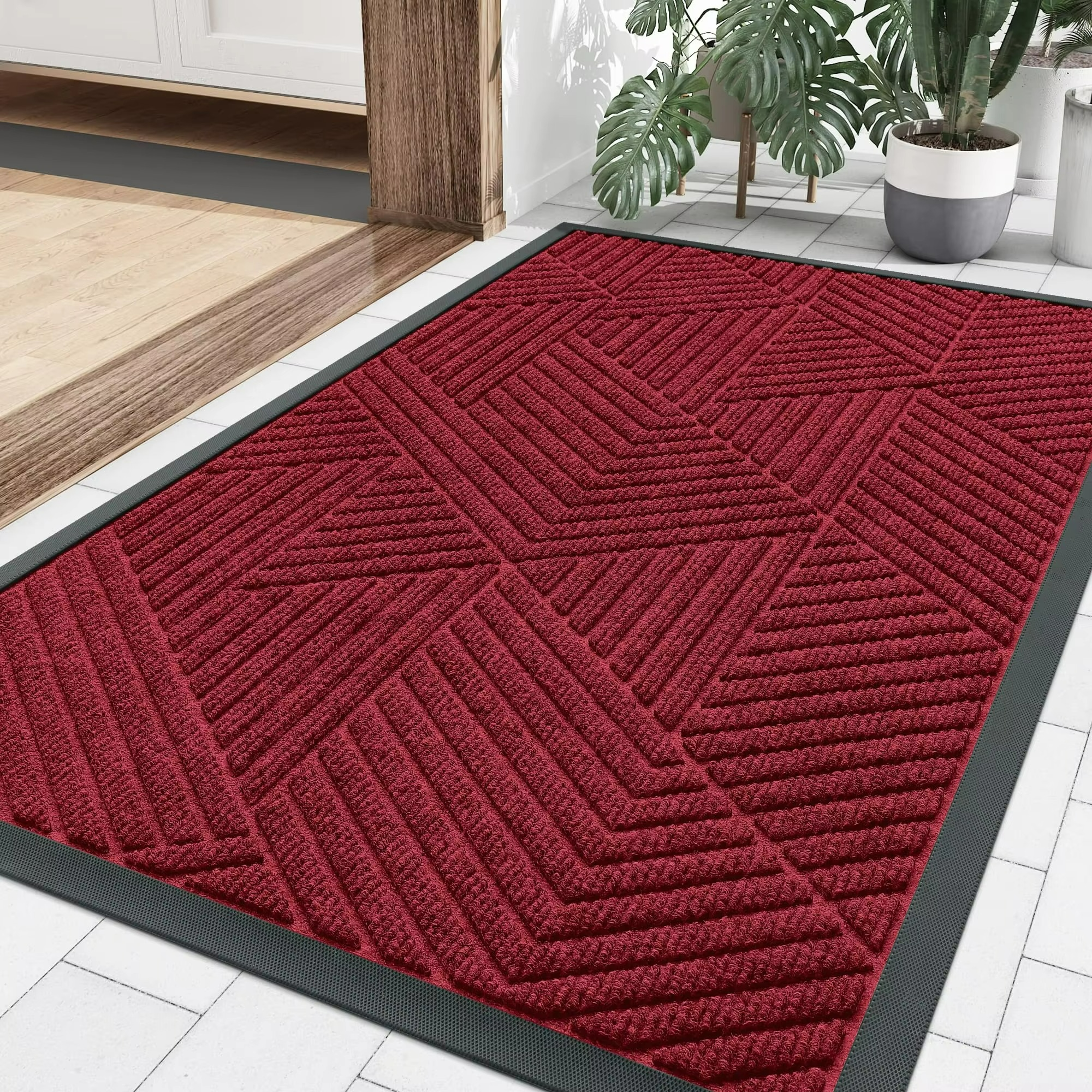 Gridlock Entry Mat – Heavy Duty Indoor Outdoor Door Mat Entryway Entrance Floor Rug Moisture Control