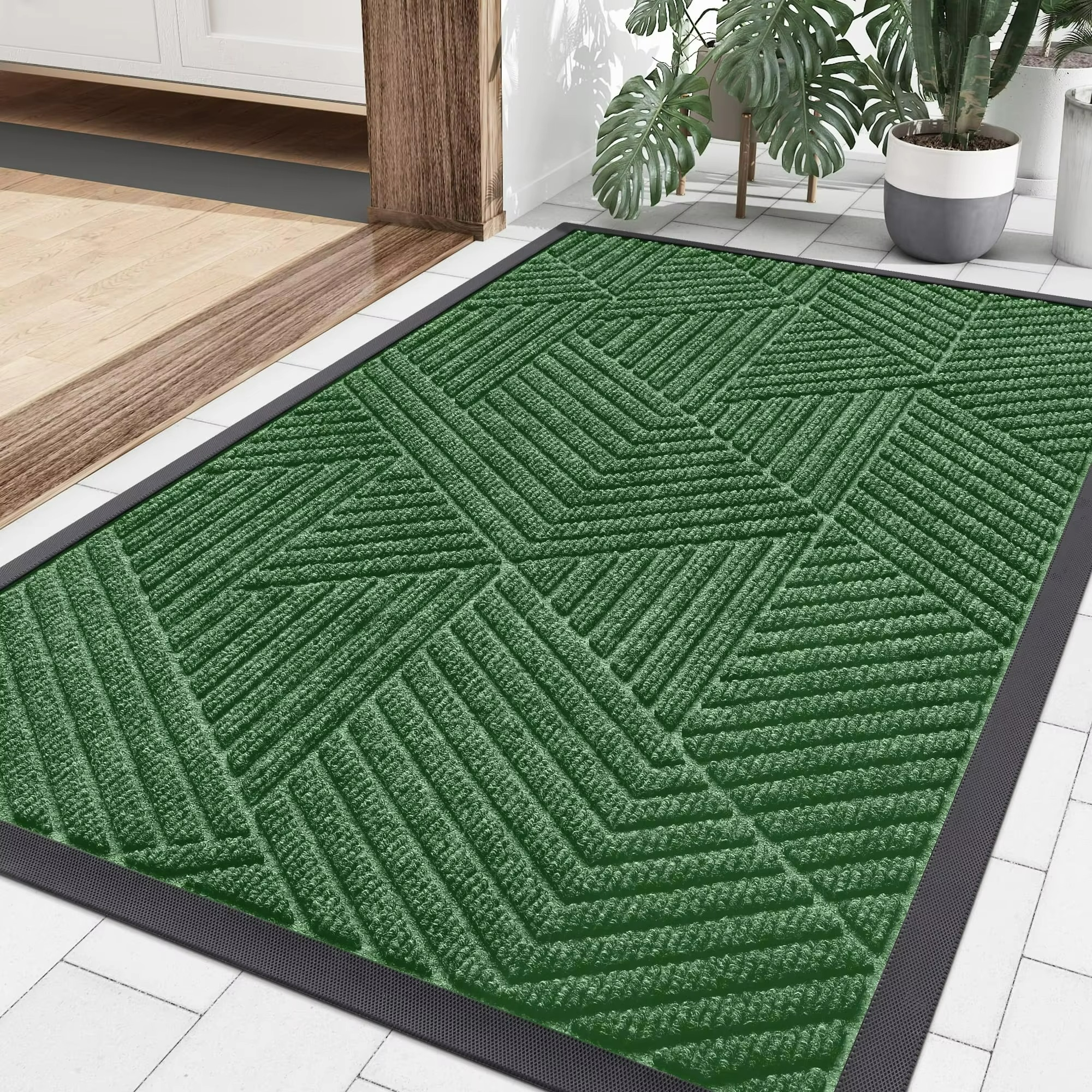 Gridlock Entry Mat – Heavy Duty Indoor Outdoor Door Mat Entryway Entrance Floor Rug Moisture Control