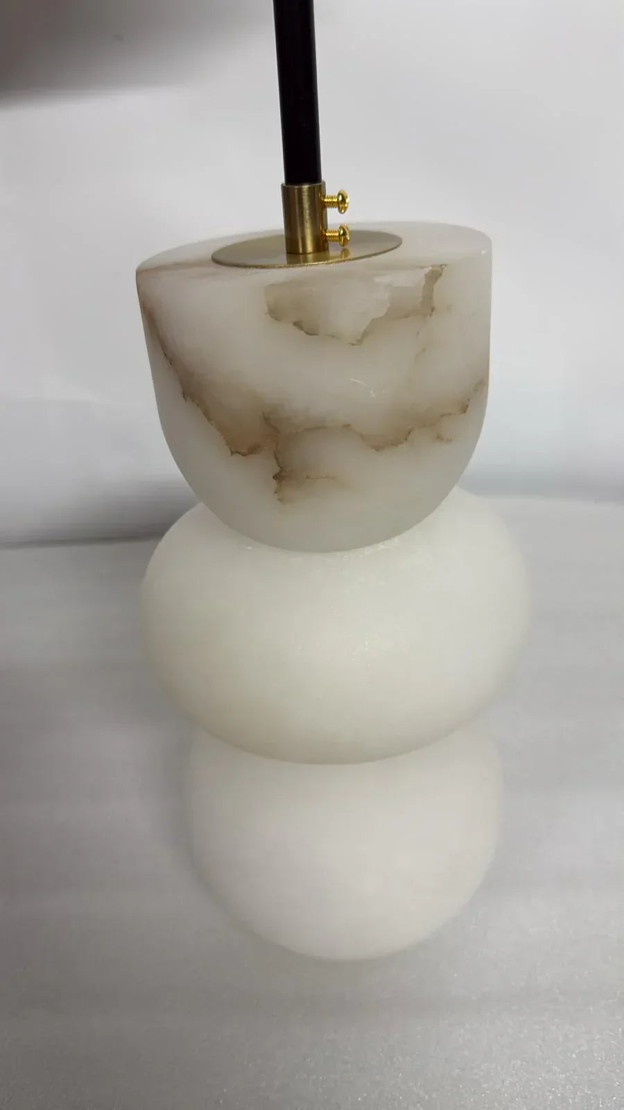 Stratum Pendant Light – Alabaster Marble Hanging Ceiling Light Dining Room Kitchen Island Decorative Lighting