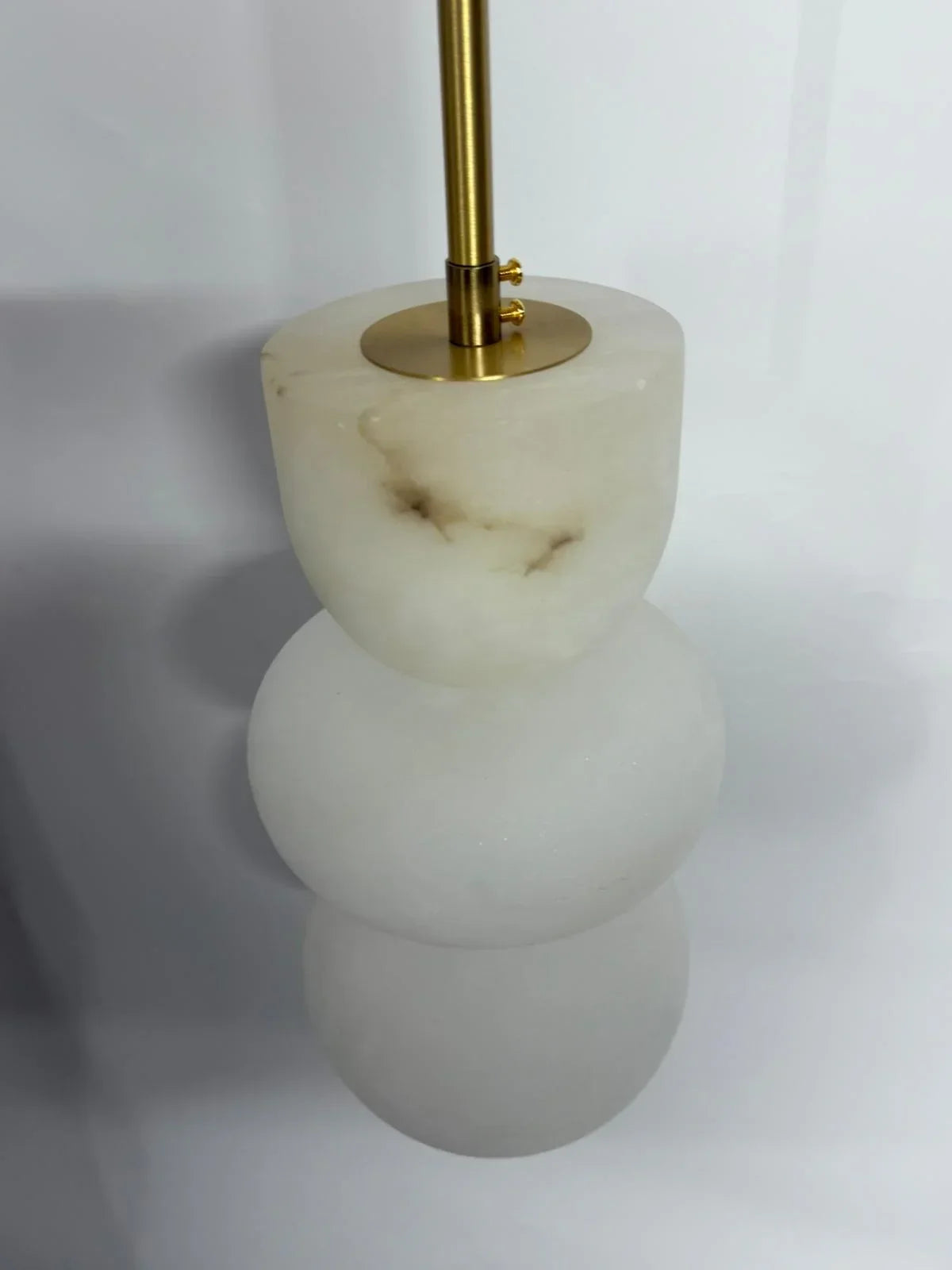 Stratum Pendant Light – Alabaster Marble Hanging Ceiling Light Dining Room Kitchen Island Decorative Lighting