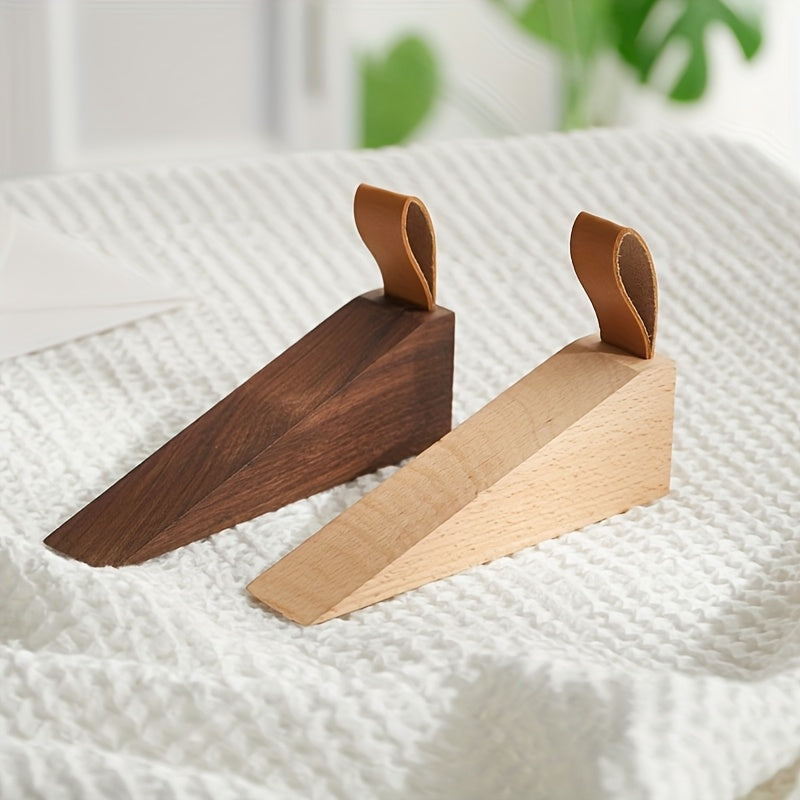 Straton Wedge Doorstop – Modern Wood Floor Mounted Door Stopper Decorative Hardware Non-Slip Heavy Duty