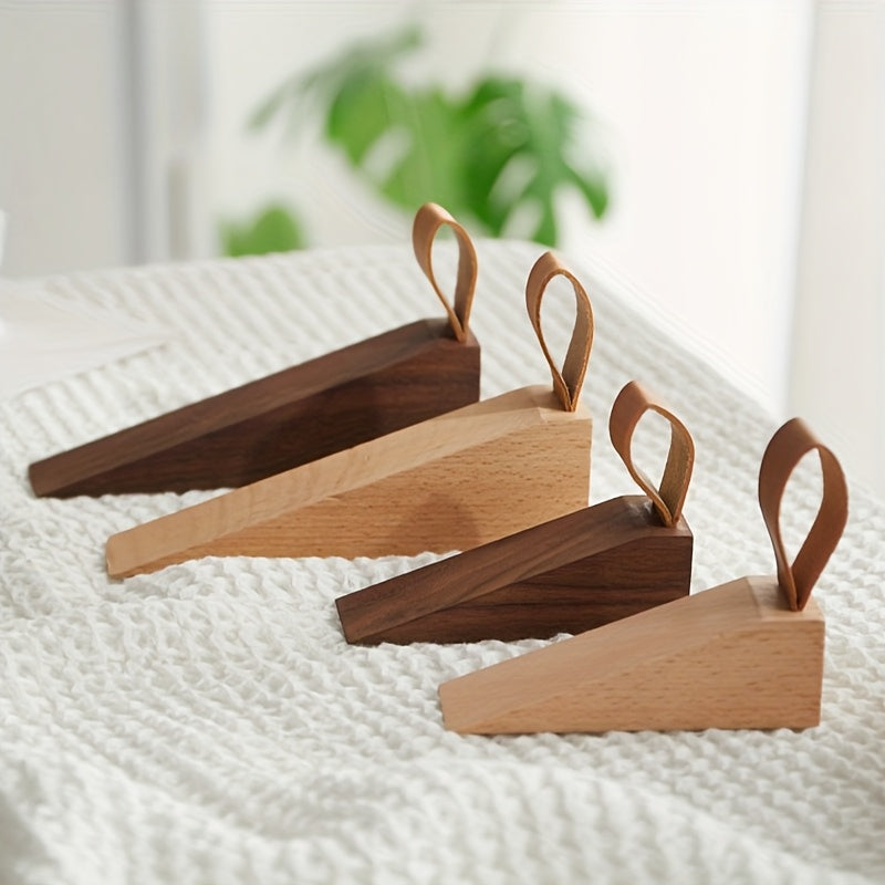 Straton Wedge Doorstop – Modern Wood Floor Mounted Door Stopper Decorative Hardware Non-Slip Heavy Duty
