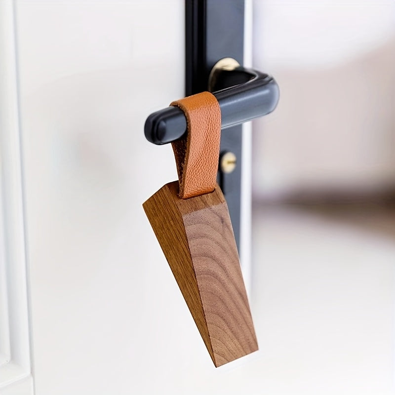Straton Wedge Doorstop – Modern Wood Floor Mounted Door Stopper Decorative Hardware Non-Slip Heavy Duty