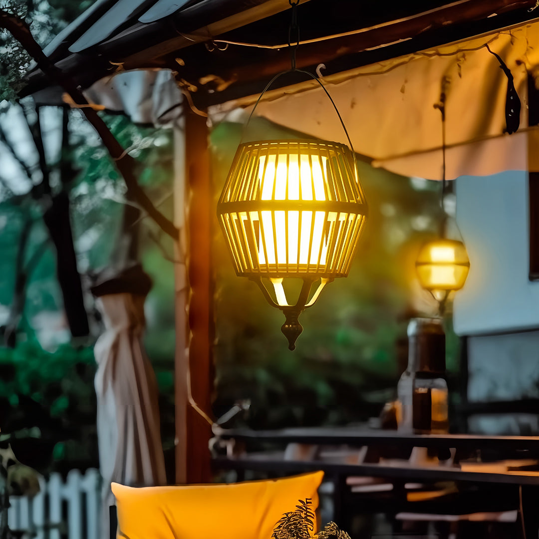 Vintage Cage Hanging Pendant Light – Waterproof LED Outdoor Balcony Patio Fixture