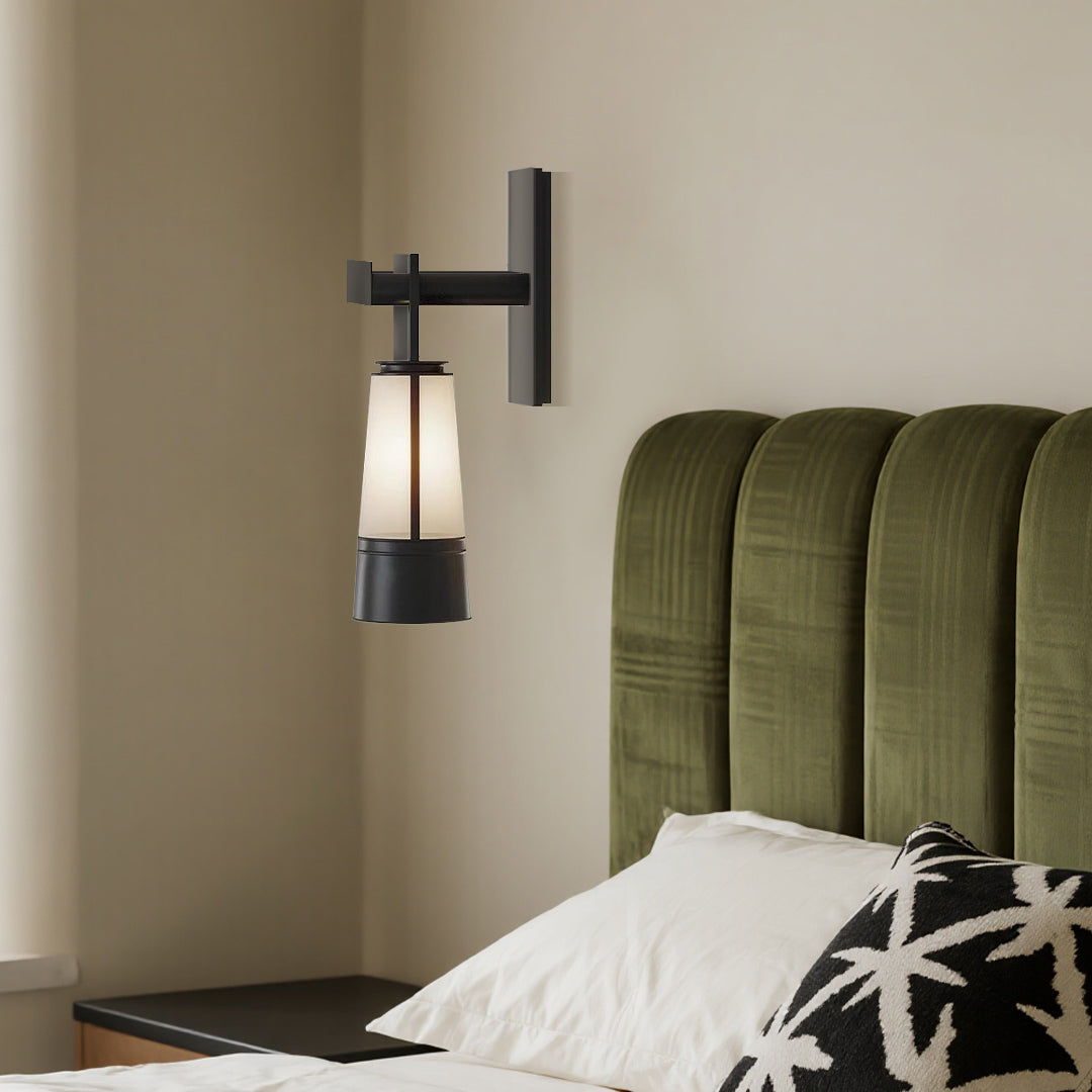 Arden Tapered Glass Wall Lamp – Modern Hanging Interior Wall Lighting Fixture