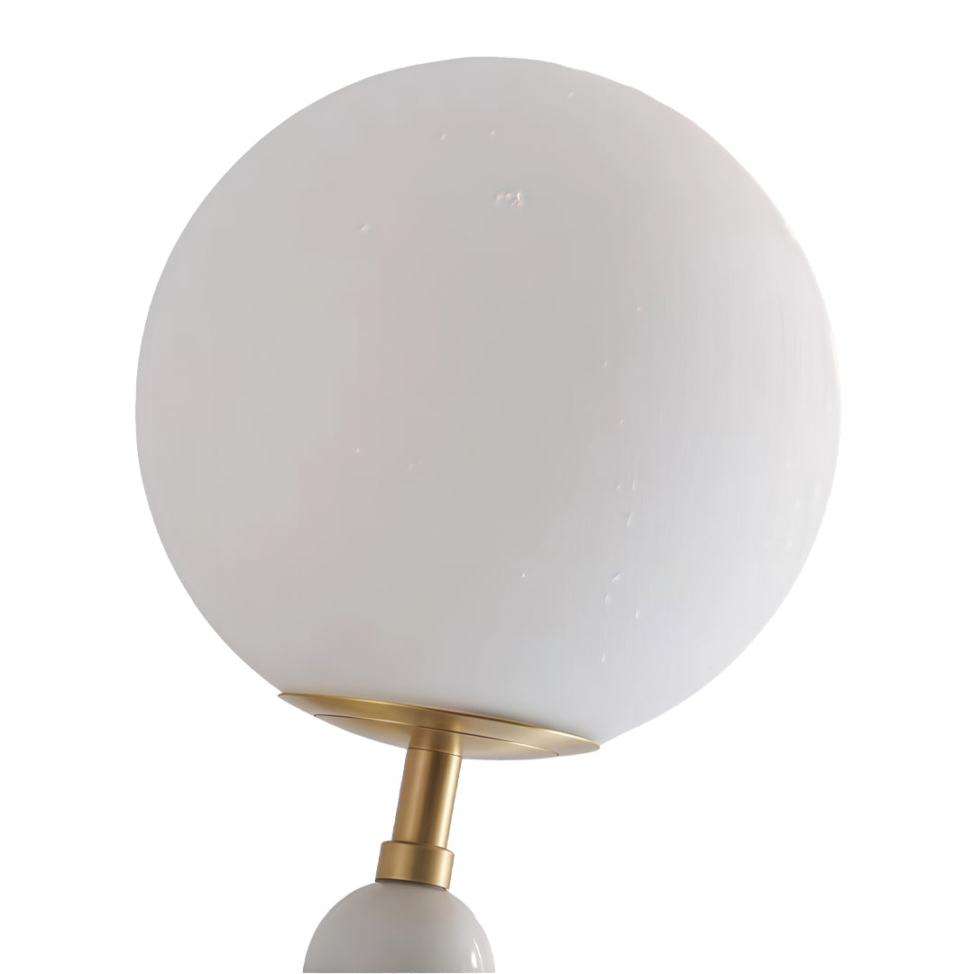 Solenne Globe Wall Sconce – Modern White Marble Brass Wall Light Bedroom Living Room Decorative Lighting