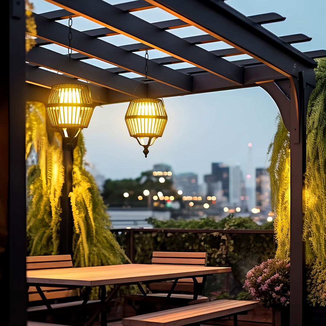Vintage Cage Hanging Pendant Light – Waterproof LED Outdoor Balcony Patio Fixture