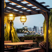 Vintage Cage Hanging Pendant Light – Waterproof LED Outdoor Balcony Patio Fixture