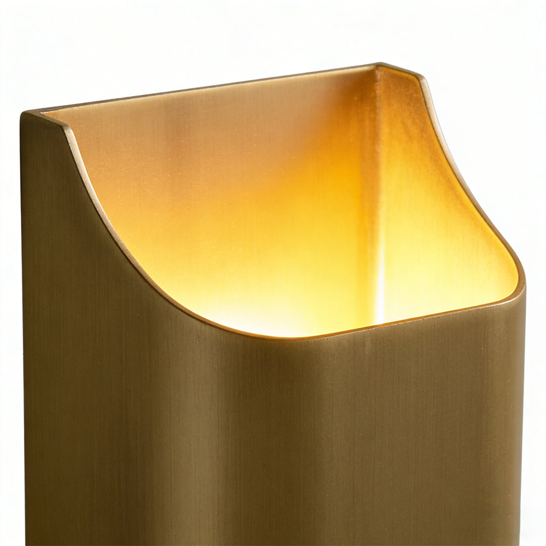 Veritas Wall Sconce – Modern Brushed Brass Curved LED Wall Light Bedroom Living Room Decorative Lighting