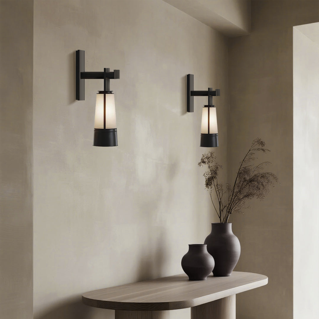 Arden Tapered Glass Wall Lamp – Modern Hanging Interior Wall Lighting Fixture