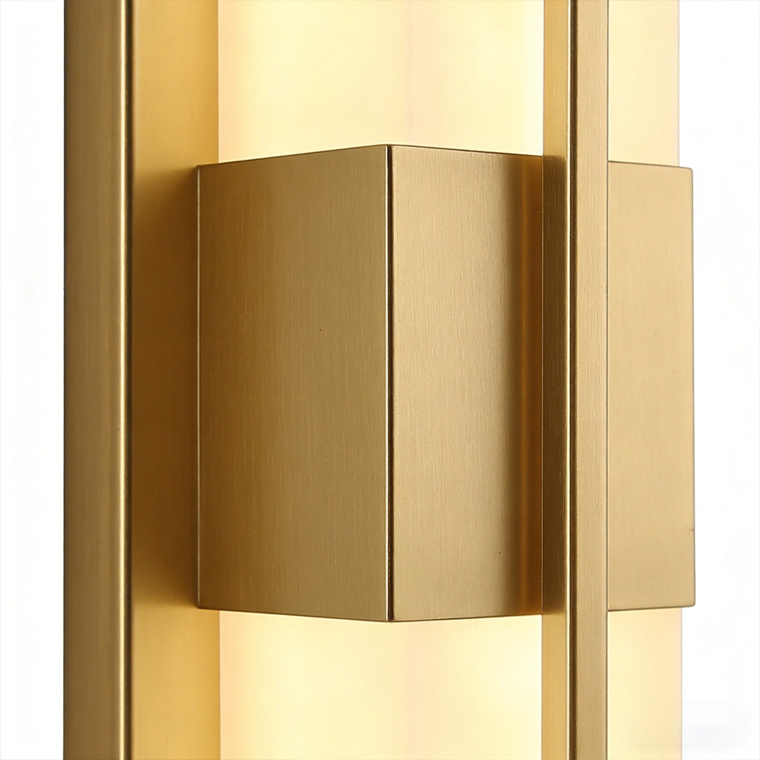 Caldera Outdoor Wall Sconce – LED Waterproof Modern Patio Entryway Exterior Wall Light Brass Gold Finish