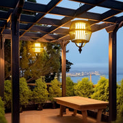 Vintage Cage Hanging Pendant Light – Waterproof LED Outdoor Balcony Patio Fixture