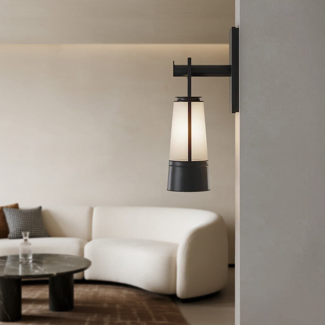 Arden Tapered Glass Wall Lamp – Modern Hanging Interior Wall Lighting Fixture
