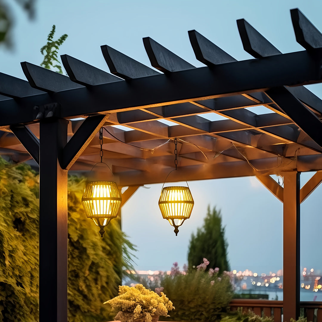Vintage Cage Hanging Pendant Light – Waterproof LED Outdoor Balcony Patio Fixture