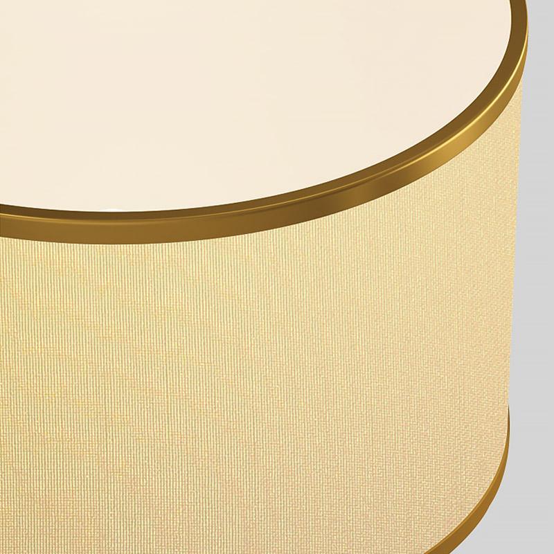 Brushed Gold Metal Table Lamp – Modern Fabric Shade Bedroom Light