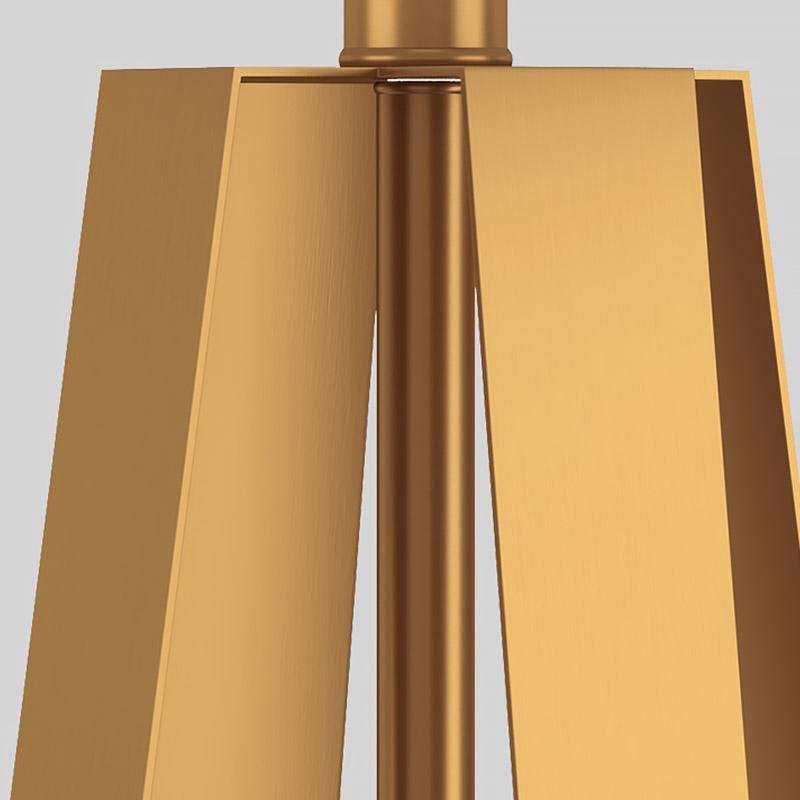 Brushed Gold Metal Table Lamp – Modern Fabric Shade Bedroom Light