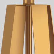 Brushed Gold Metal Table Lamp – Modern Fabric Shade Bedroom Light