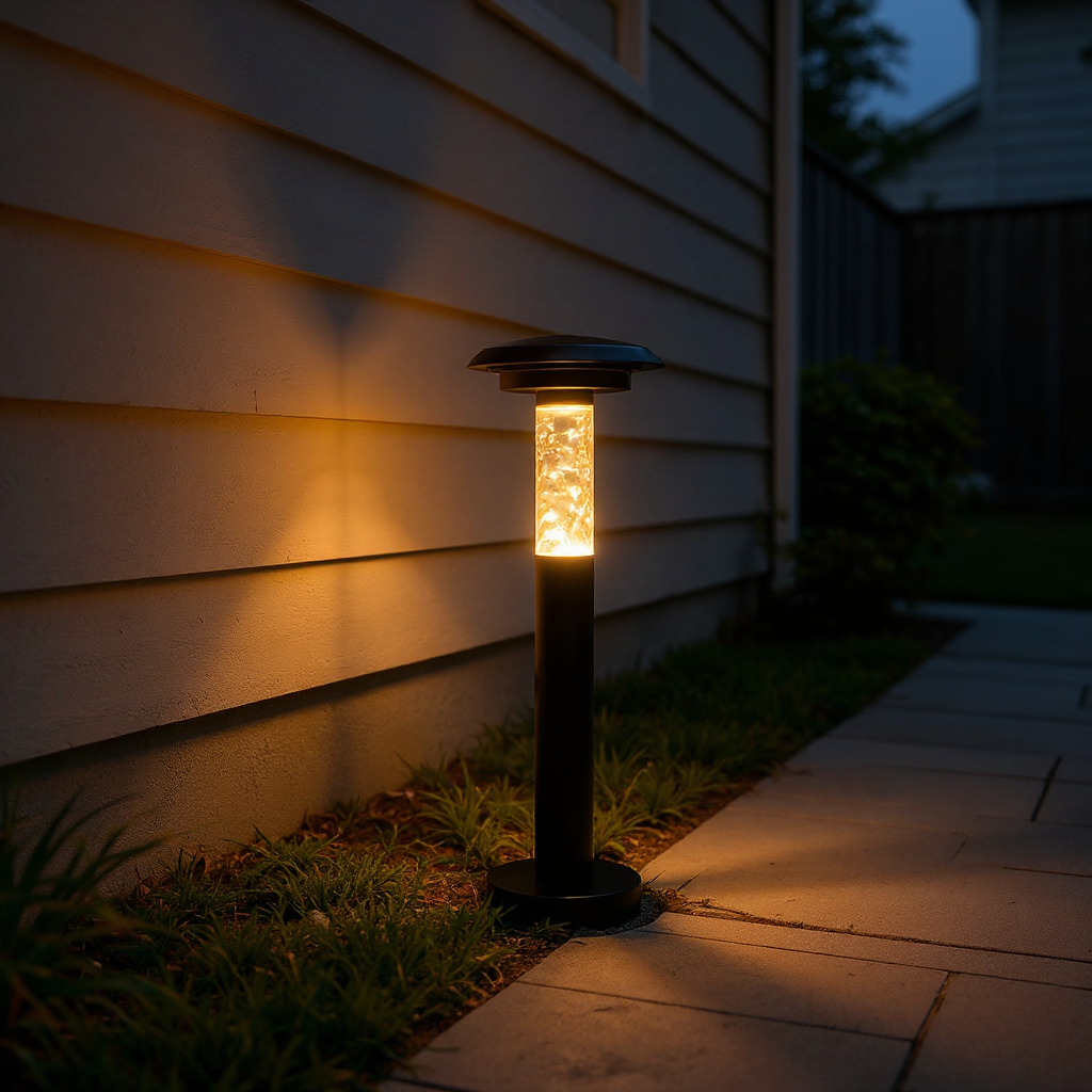 Aurora Crackle Solar Pathway Light – Waterproof LED Outdoor Landscape Bollard