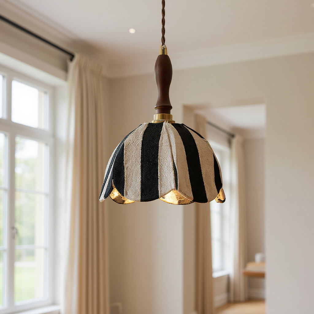 Tulip Stripe Pendant Lamp – Art Deco Stripe Pendant Lighting Fixture