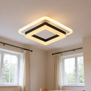 Geometric LED Ceiling Light – Modern Square Flush Mount Fixture