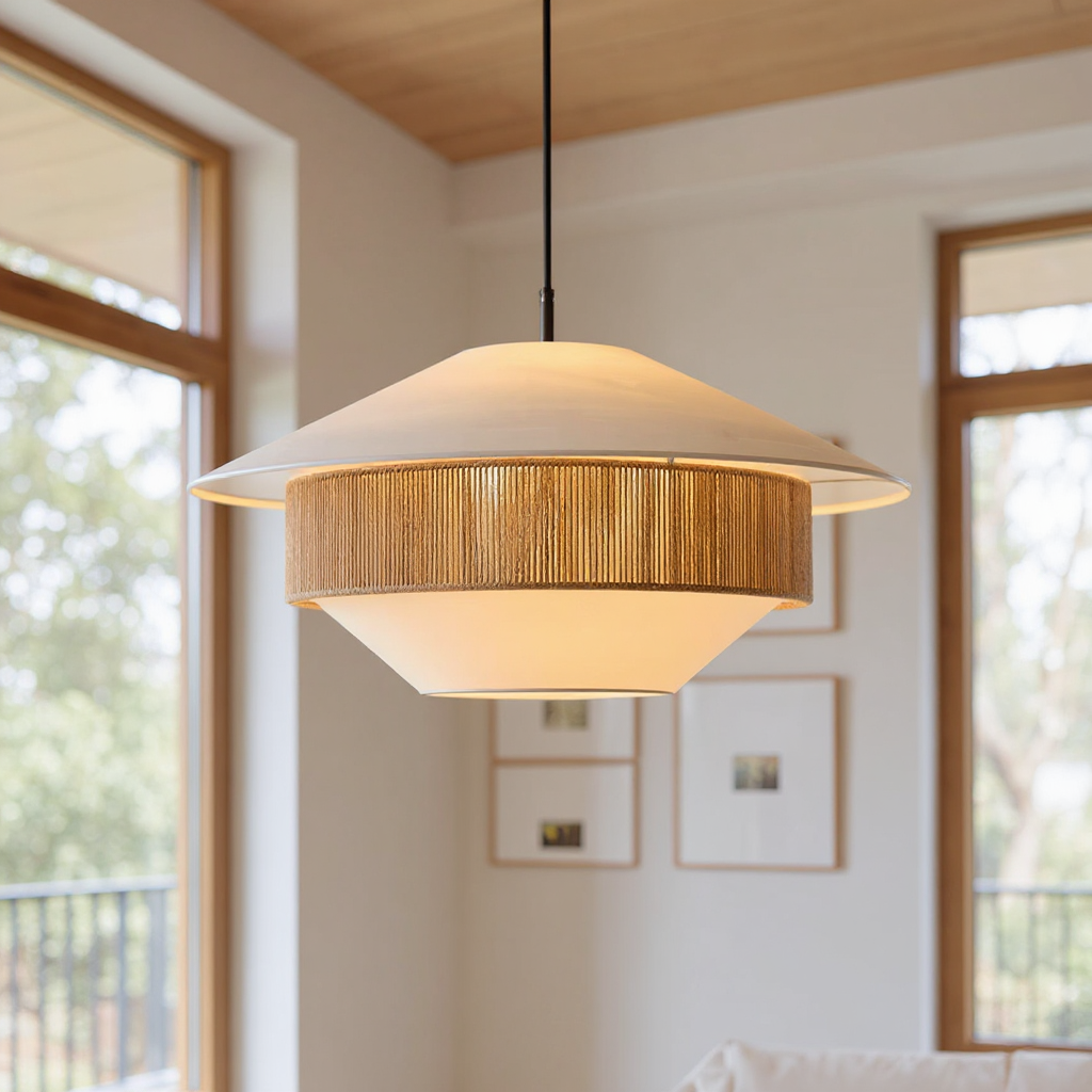 Woven Tide Pendant Light – Fabric Pendant Ceiling Lighting Fixture