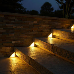 TriEdge Solar Step Lights – Waterproof LED Outdoor Stair and Wall Fixtures
