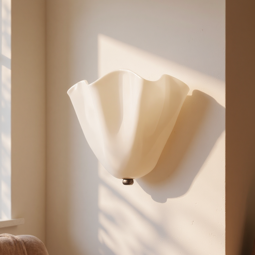 Petal Glow Opal Glass Wall Sconce – Soft Modern Ambient Wall Lamp Fixture