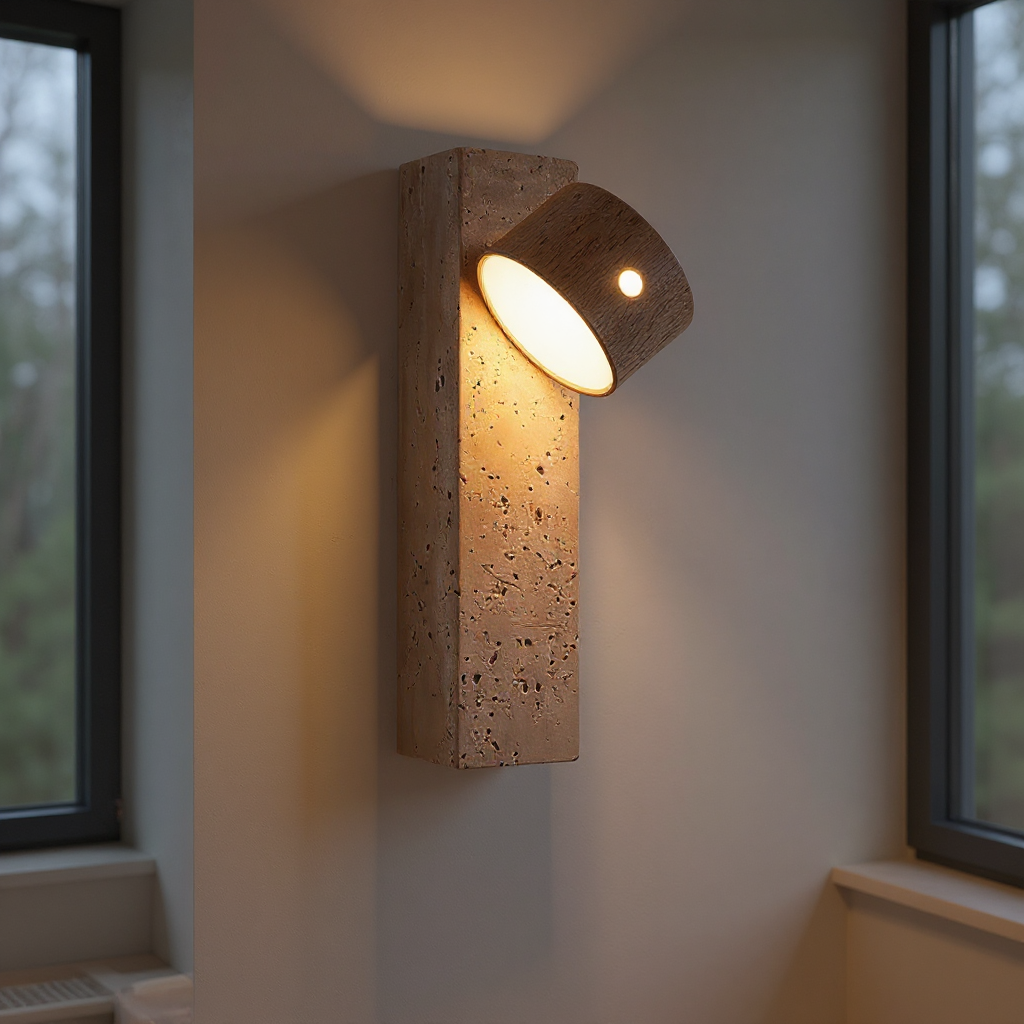 Strata Beam Stone Wall Lamp – Adjustable Rechargeable Modern Architectural Accent Light