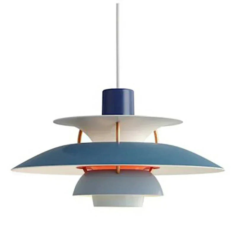 Stratova Tier Pendant Light – Modern White Metal Layered Ceiling Dining Room Kitchen Island Chandelier