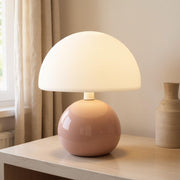 Glossy Ceramic Dome Table Lamp – Soft Warm Glow for Bedroom or Living Room