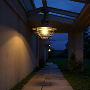 Coastal Cage Semi Flush Ceiling Light – Waterproof LED Outdoor Porch Patio Fixture