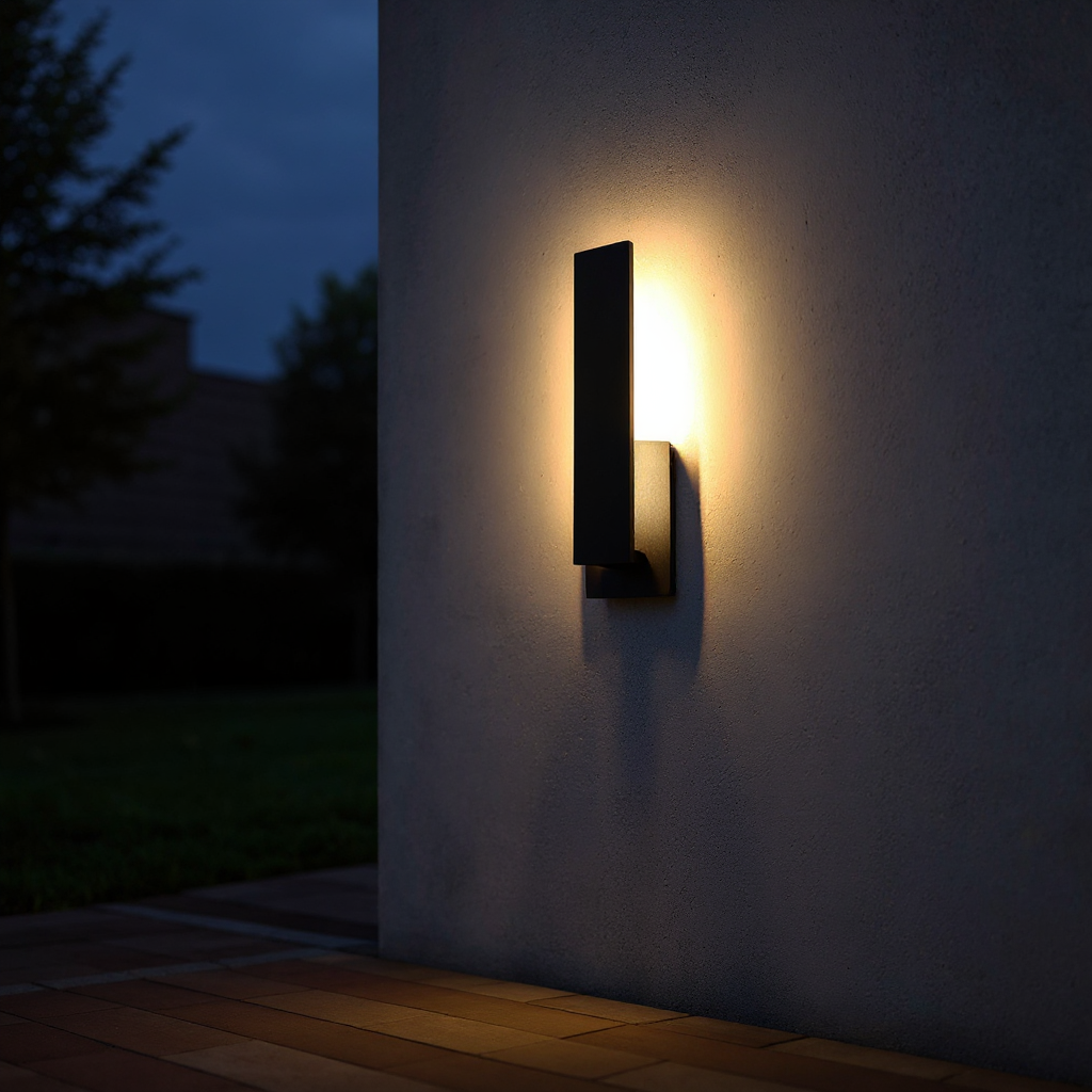Modern Rectangular LED Outdoor Wall Lamp with Soft Ambient Glow – Waterproof Minimalist Exterior Light