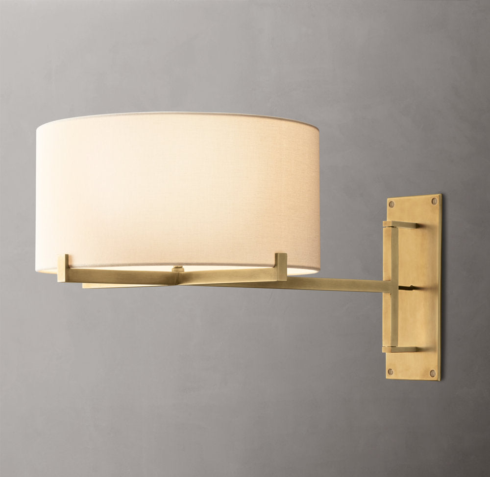 Paulin Drum Swing Sconce – Adjustable Drum Shade Wall Lighting Fixture