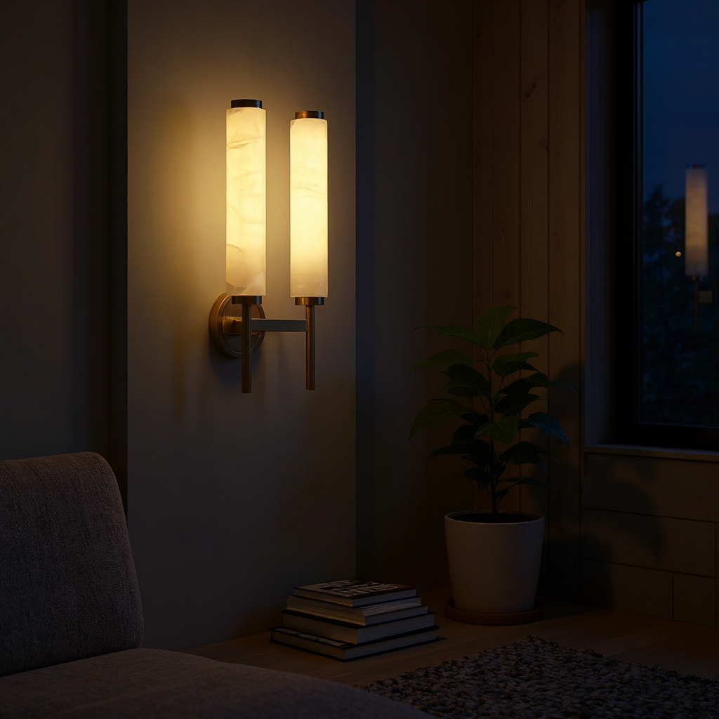 Briona Disc Wall Sconce – Brass Opaque Glass Wall Lighting Fixture