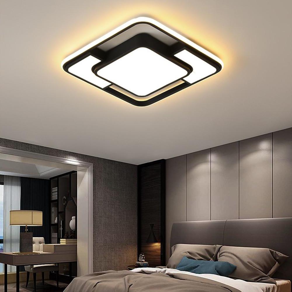 Lumisync LED Ceiling Light – Modern Geometric Flush Mount Fixture with Dimmable Remote Control