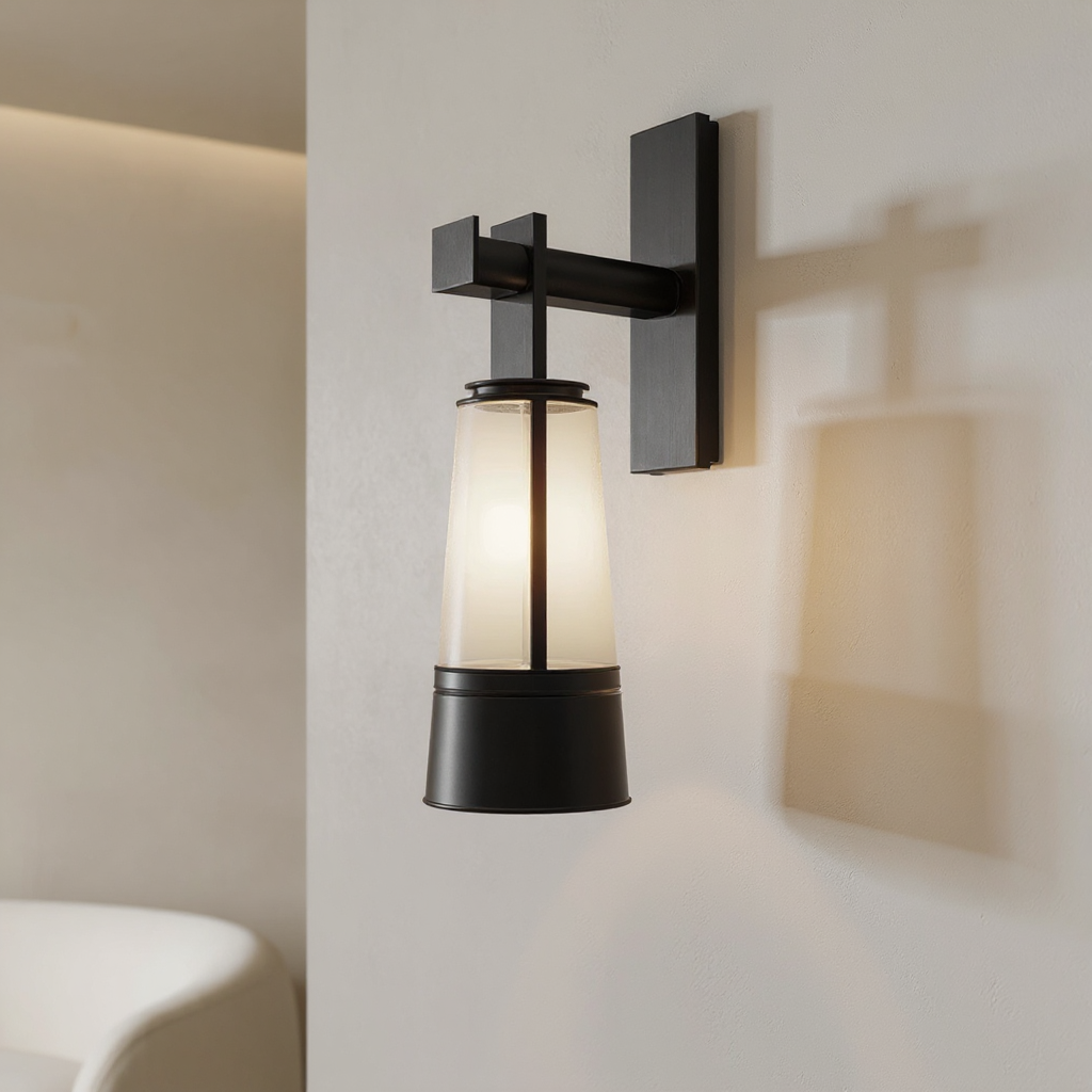Arden Tapered Glass Wall Lamp – Modern Hanging Interior Wall Lighting Fixture
