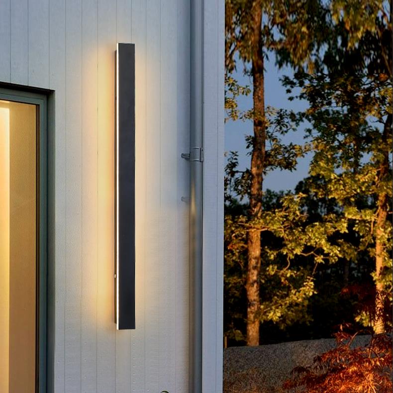 Modern LED Outdoor Wall Light – Long Vertical Strip Fixture