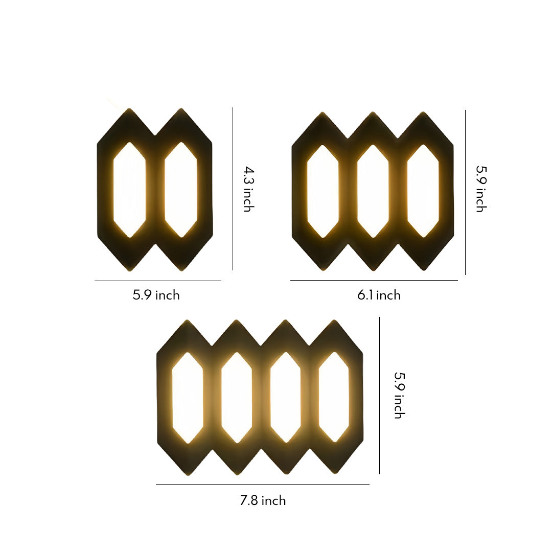 Hexa Shield Wall Lamp – LED Outdoor Geometric Wall Lighting Fixture