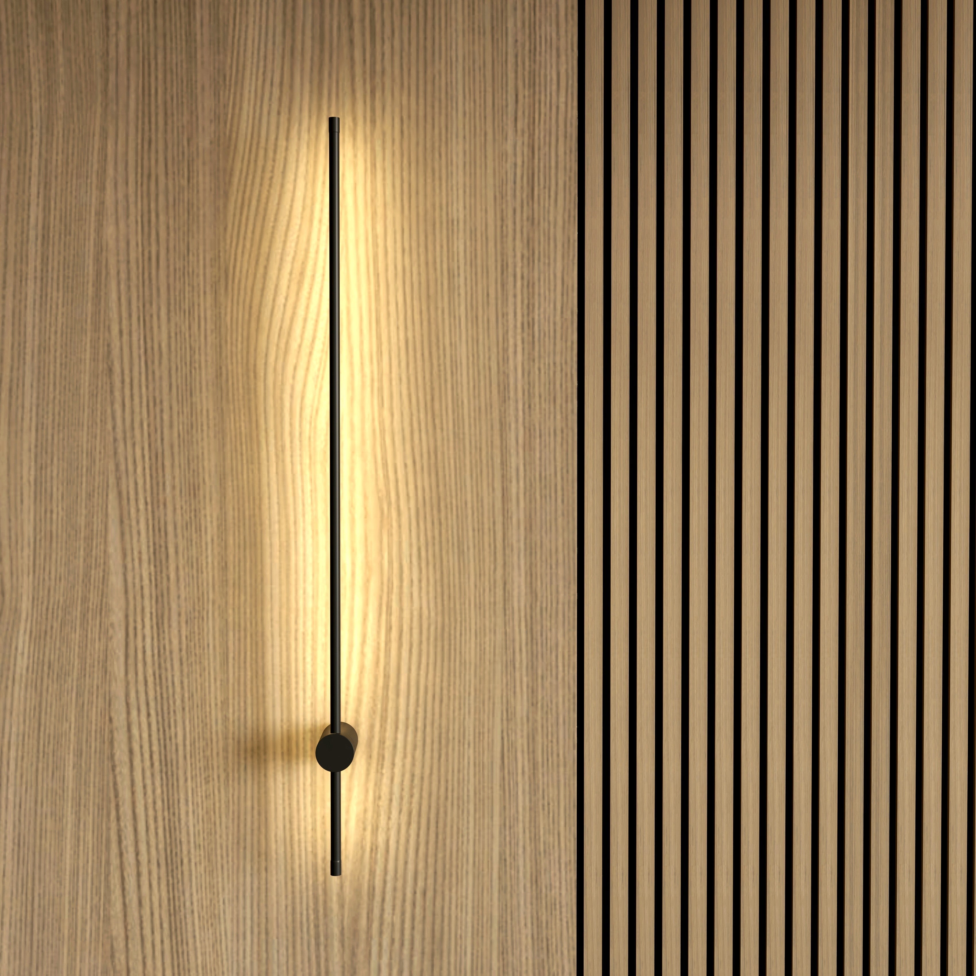 Linea Halo Wall Light – Minimalist Black Linear LED Sconce with Ambient Glow Accent Lighting