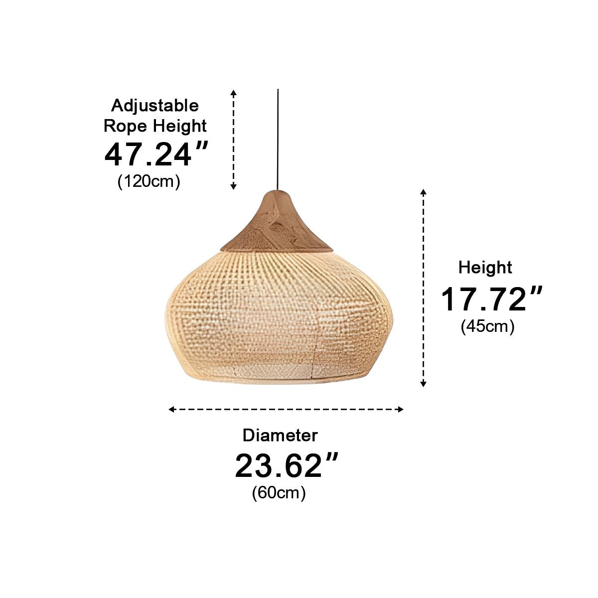 Caldera Pendant Light – Woven Rattan Wood Ceiling Light Kitchen Island Dining Room Decorative Lighting