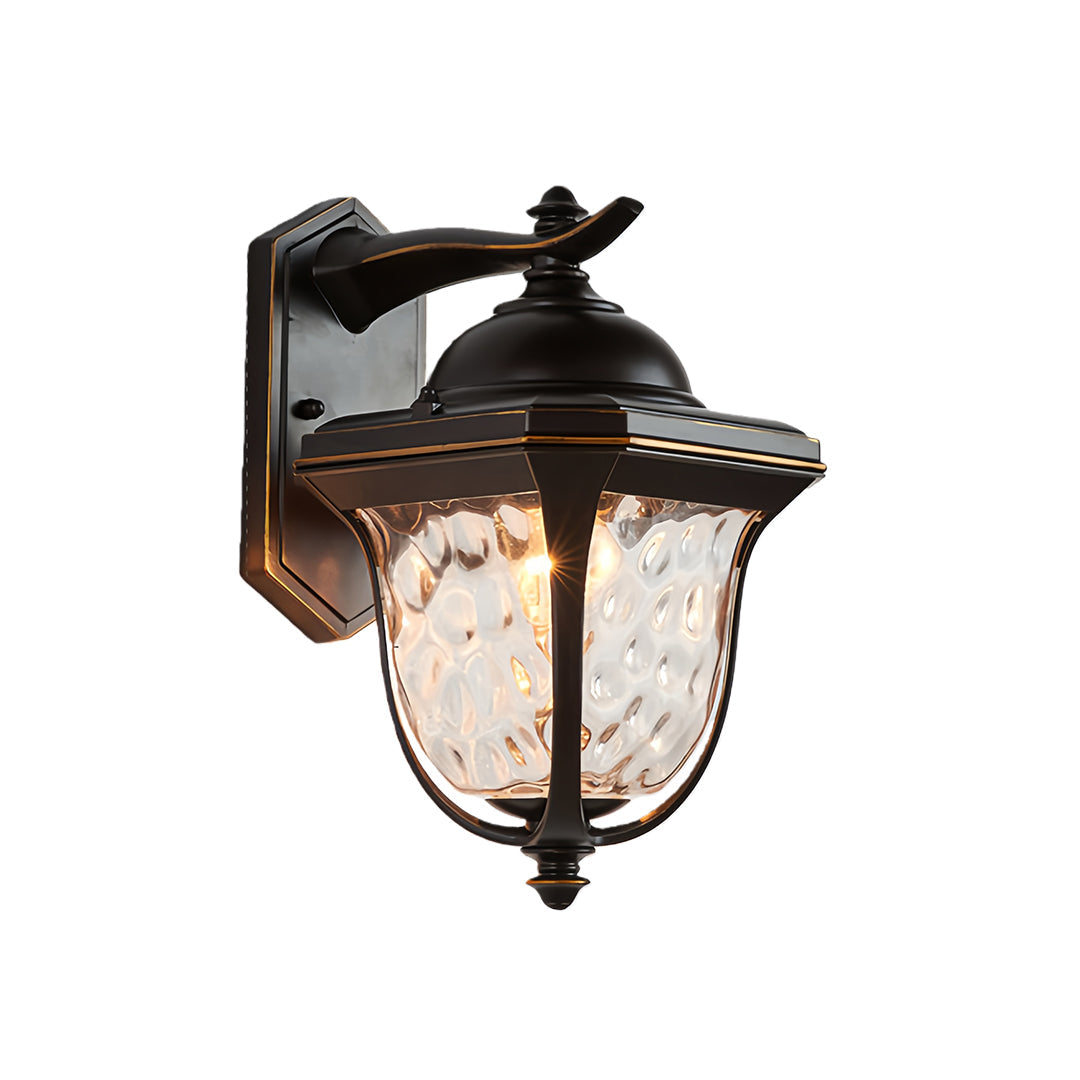 Regent Lantern Outdoor Wall Lamp Classic Series – Textured Glass Exterior Wall Lighting Fixture