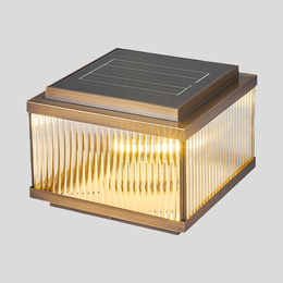 Fluted Glass Solar Post Cap Lights – Waterproof LED Outdoor Pillar Lamps