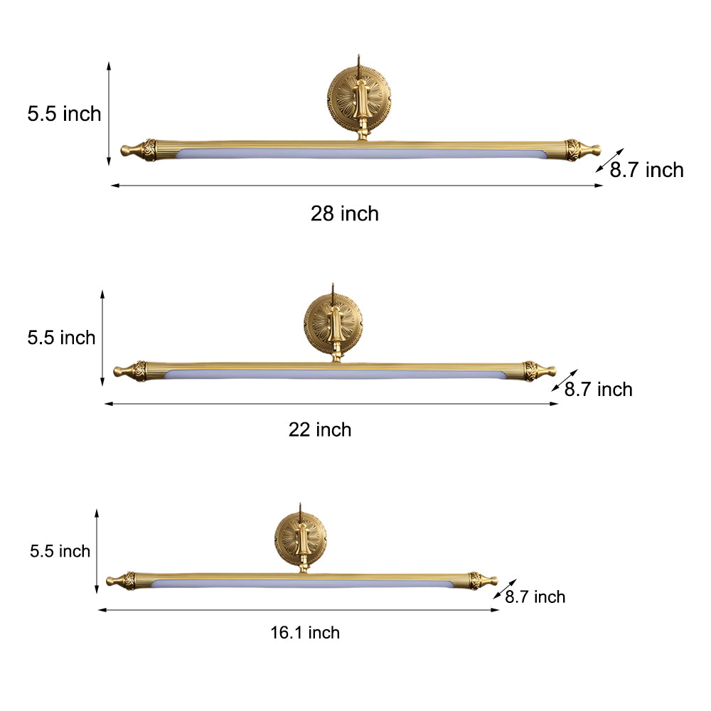 Orvessa Picture Light Sconce – LED Brass Bathroom Mirror Wall Mounted Vanity Bar Lighting Fixture