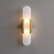 Modern Marble Wall Sconce – Luxury Gold Brass Cylindrical Fixture