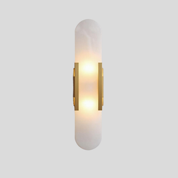 Modern Marble Wall Sconce – Luxury Gold Brass Cylindrical Fixture