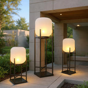 Frosted Globe Solar Outdoor Floor Lamp – Modern Waterproof LED Outdoor Light